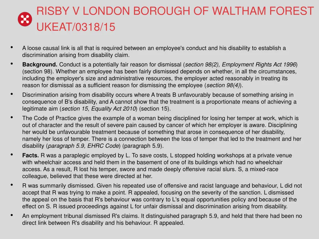 risby v london borough of waltham forest ukeat