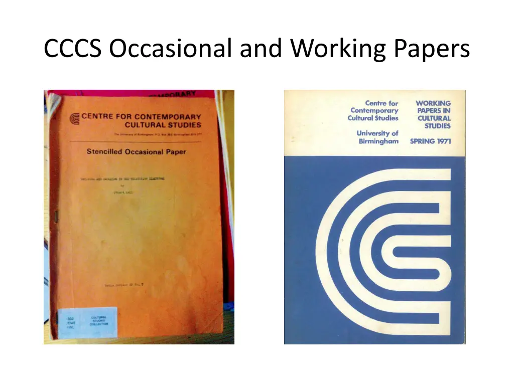 cccs occasional and working papers