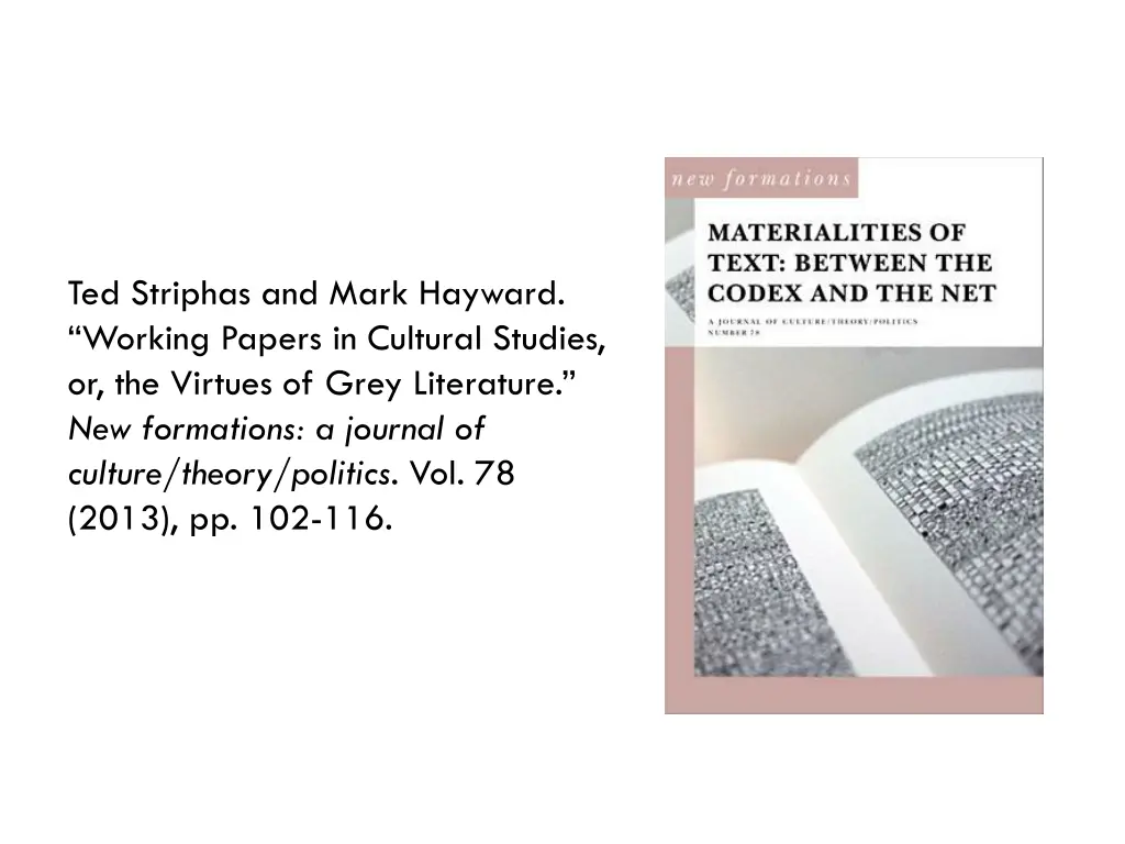 ted striphas and mark hayward working papers