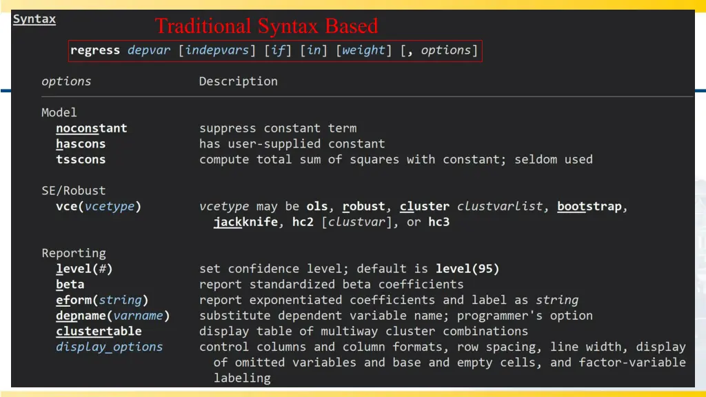 traditional syntax based