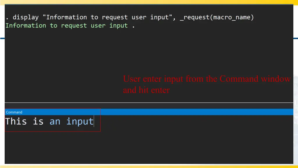 user enter input from the command window