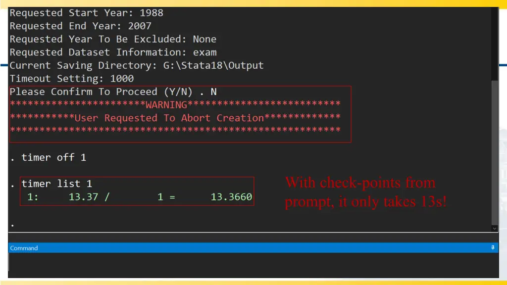 with check points from prompt it only takes 13s