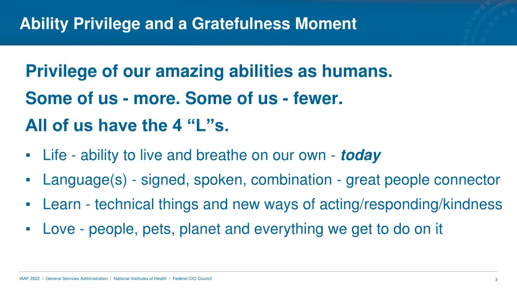 ability privilege and a gratefulness moment