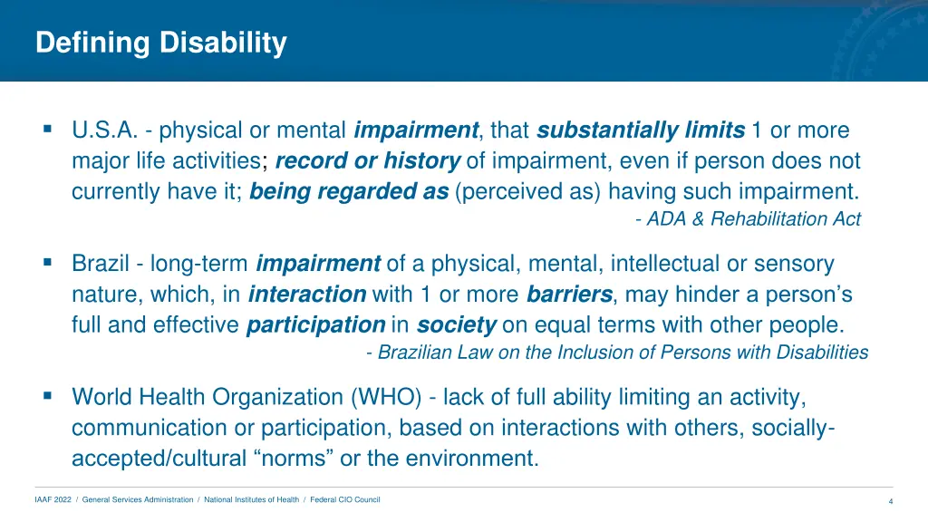 defining disability