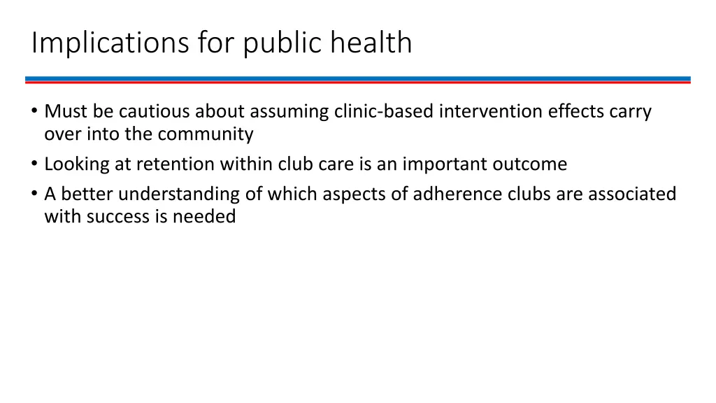 implications for public health