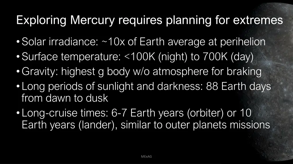 exploring mercury requires planning for extremes