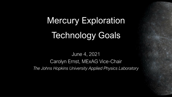 mercury exploration technology goals