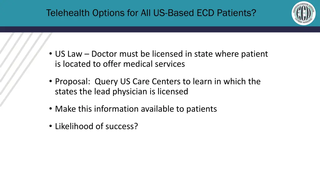 telehealth options for all us based ecd patients