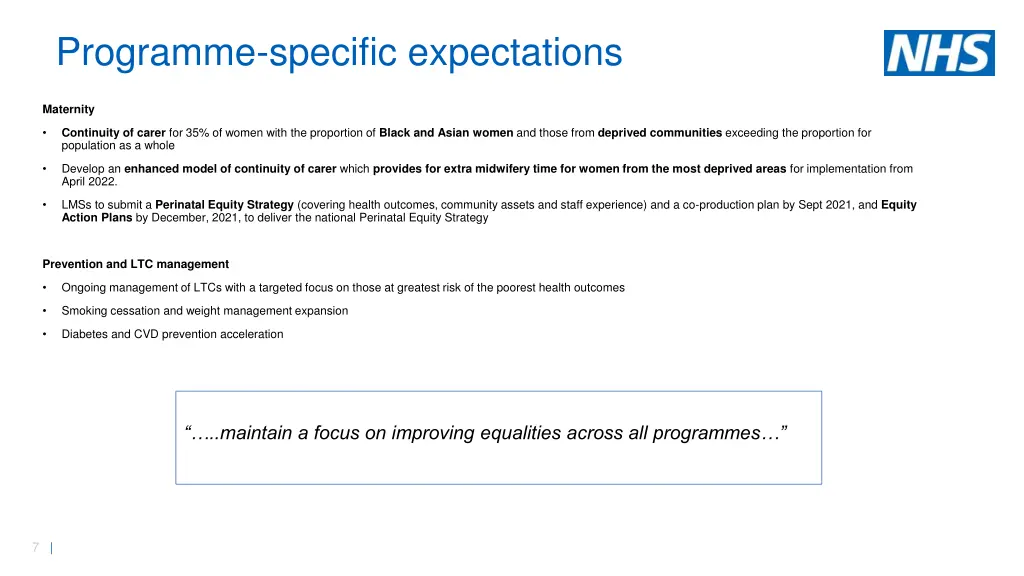 programme specific expectations 1