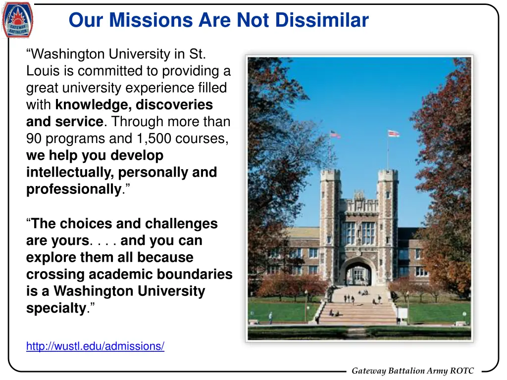 our missions are not dissimilar