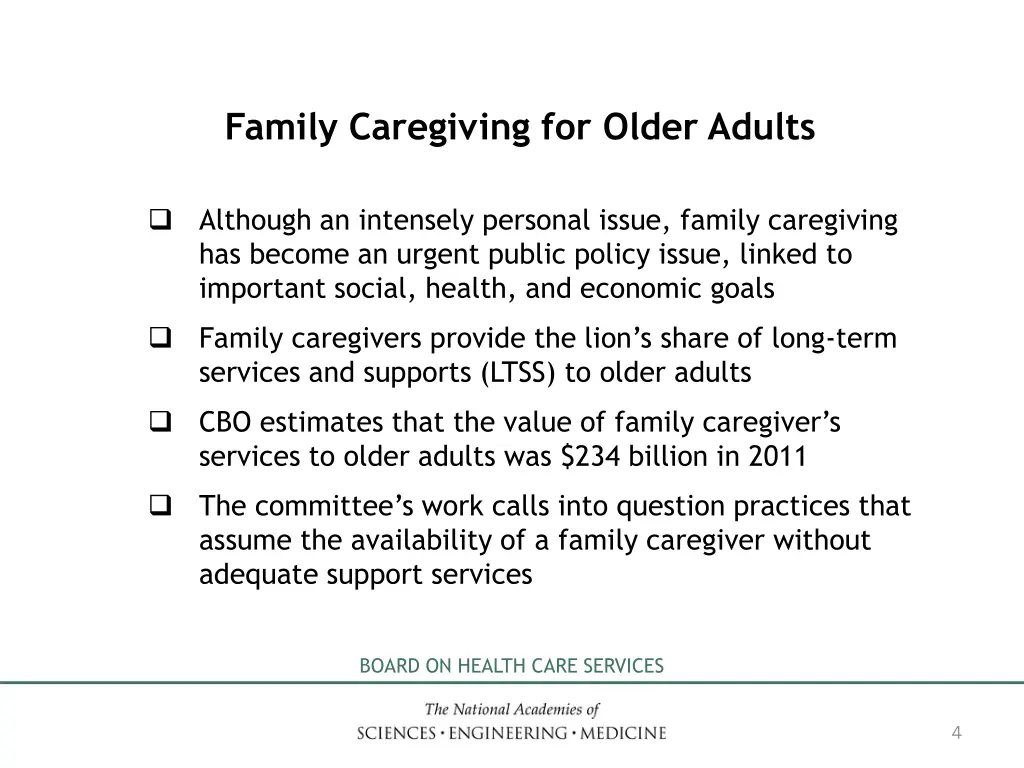 family caregiving for older adults