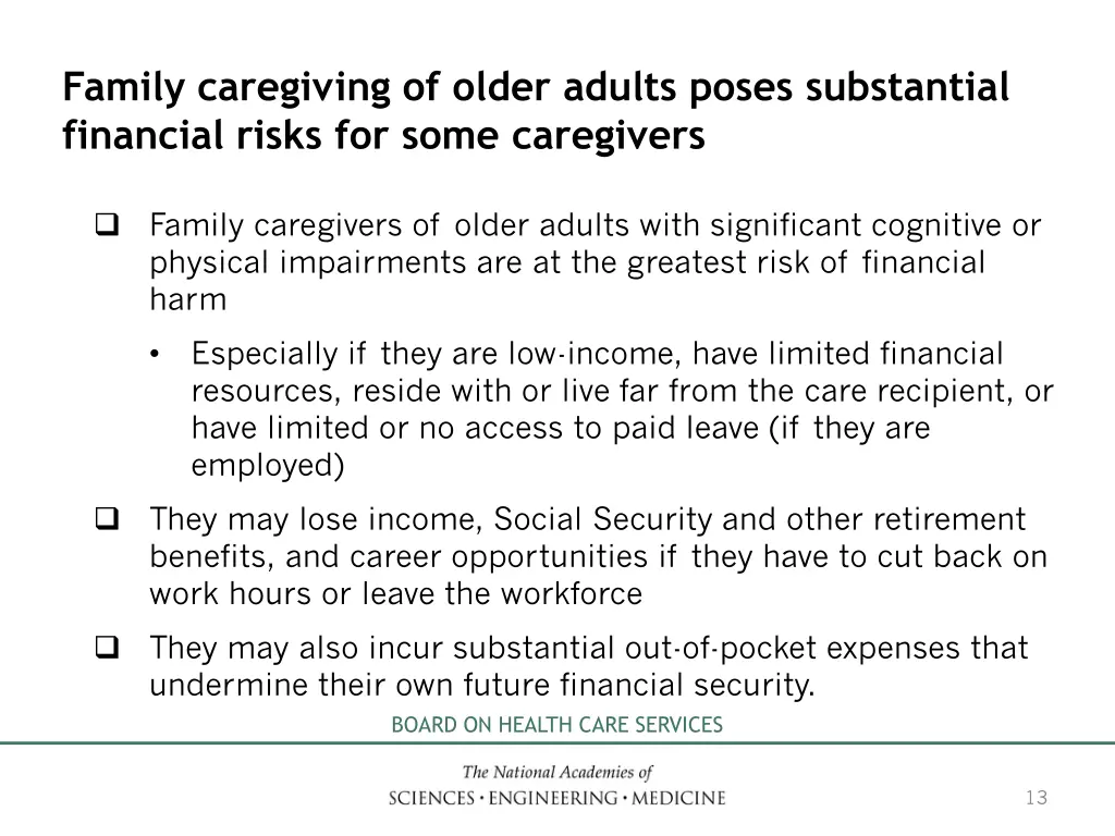 family caregiving of older adults poses