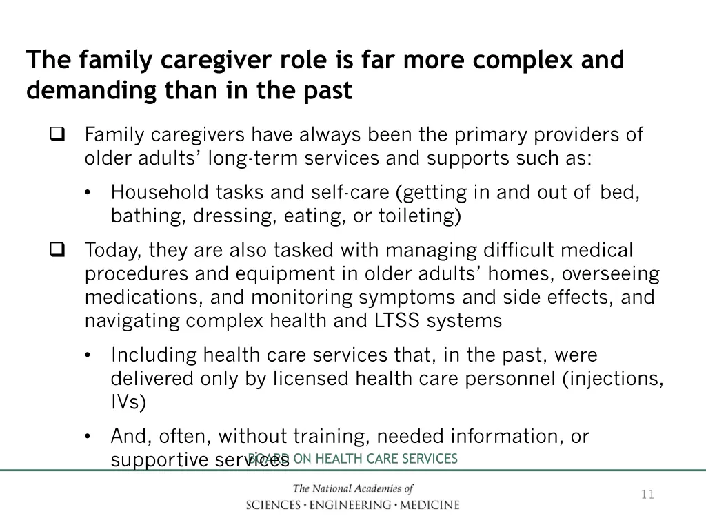 the family caregiver role is far more complex