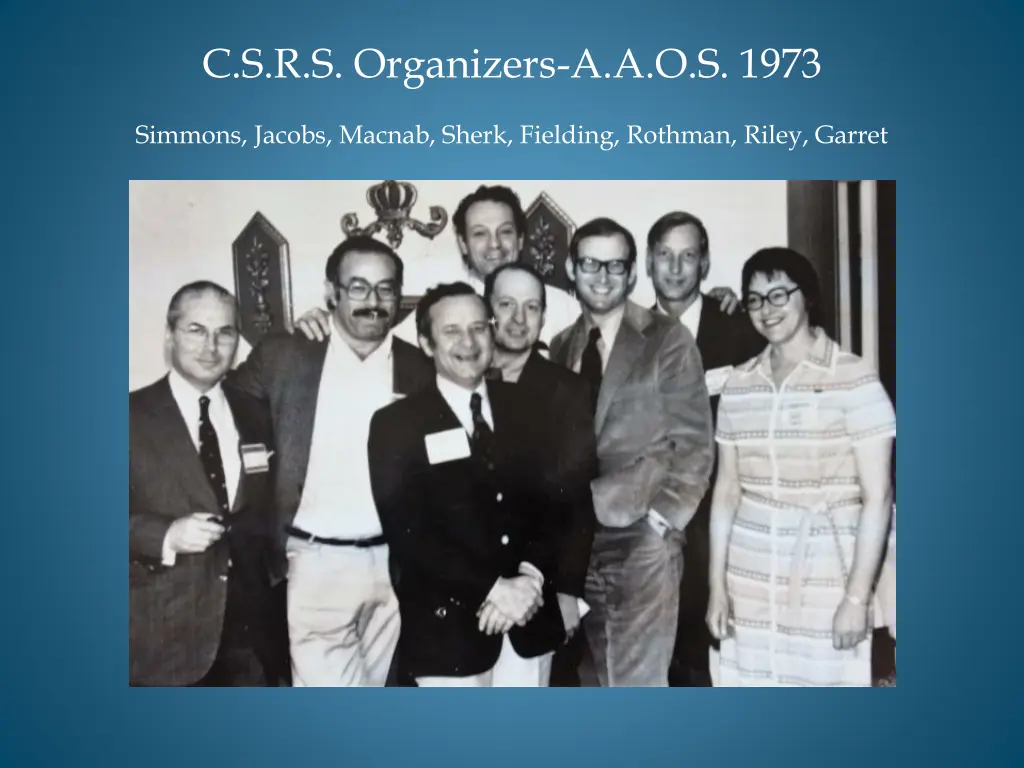 c s r s organizers a a o s 1973