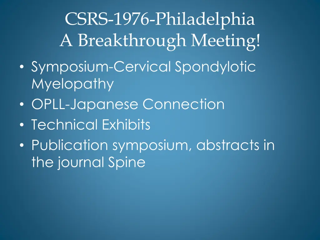 csrs 1976 philadelphia a breakthrough meeting