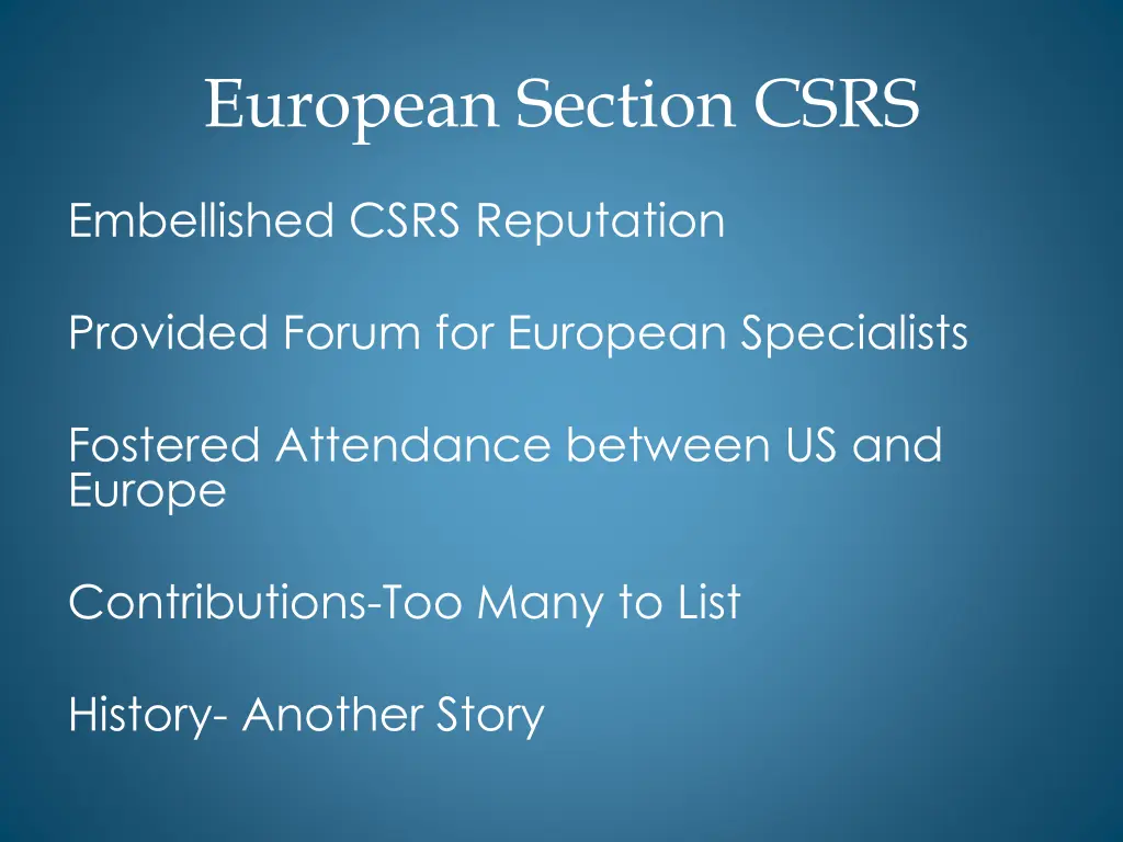 european section csrs 1