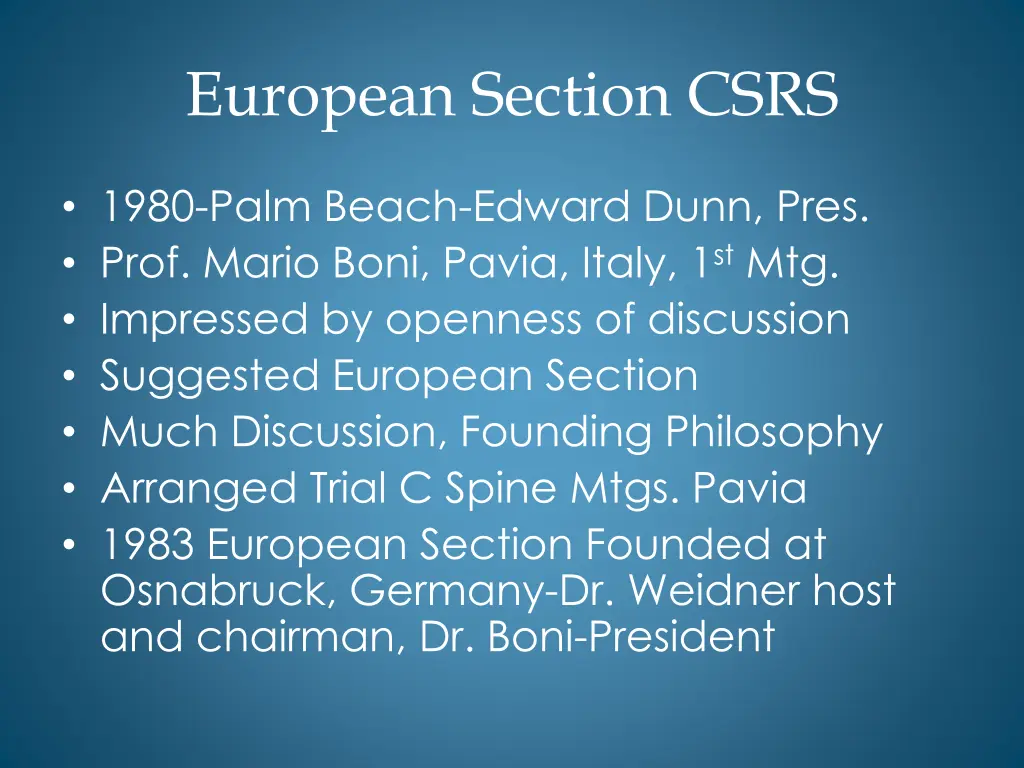 european section csrs