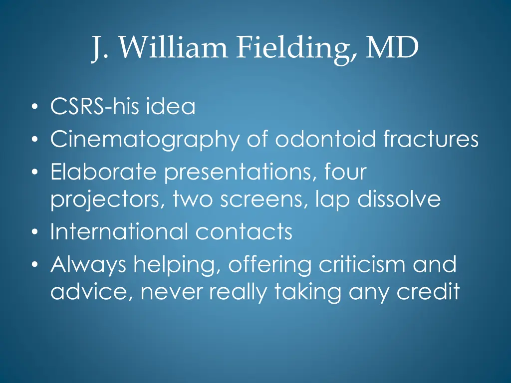 j william fielding md