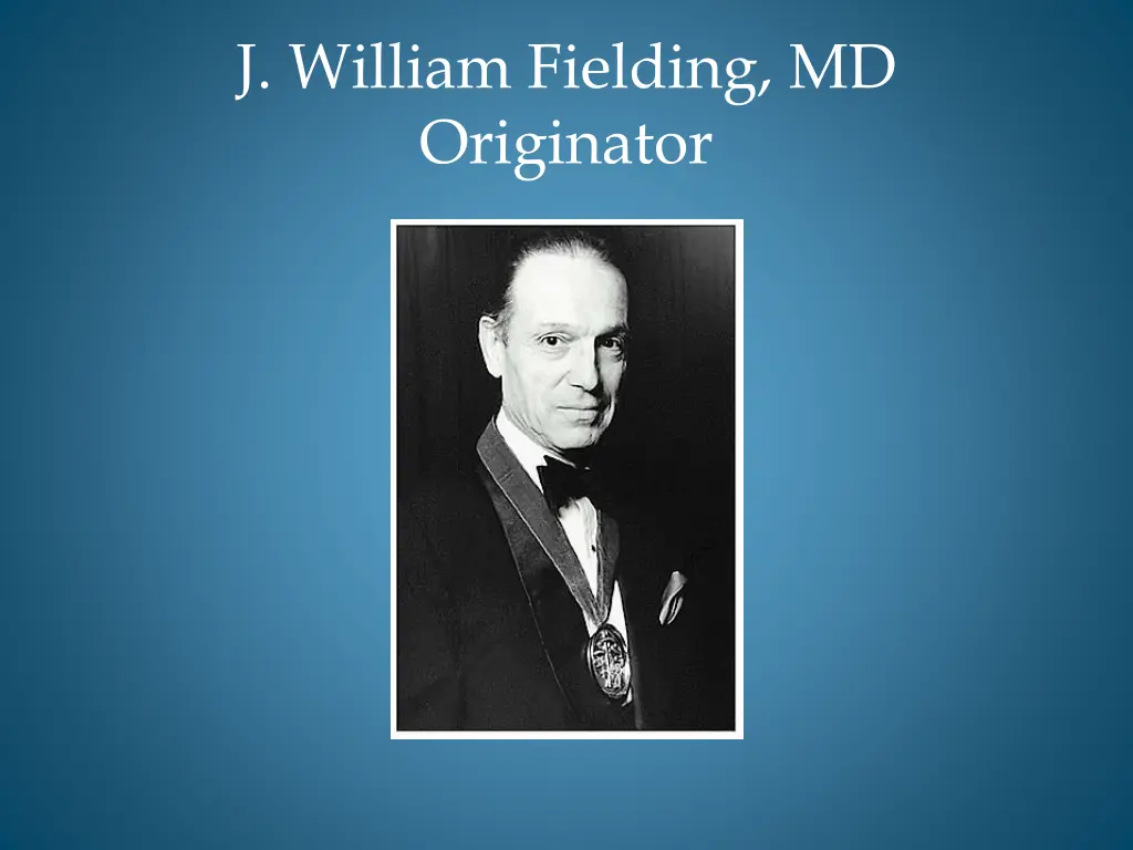 j william fielding md originator