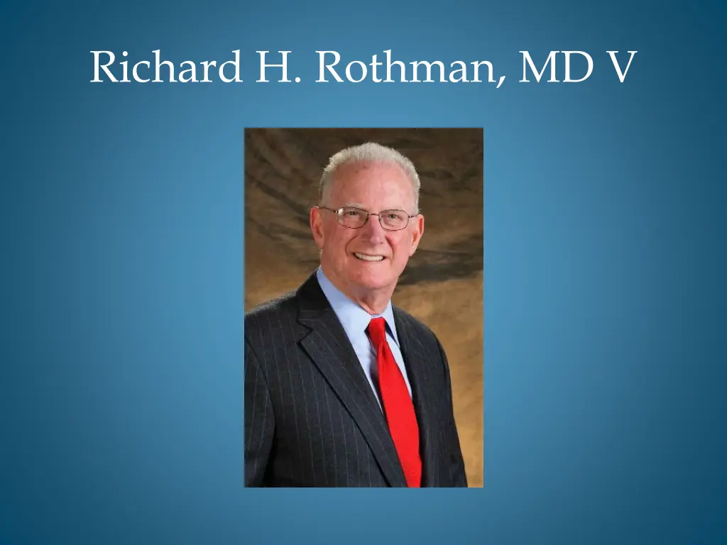 richard h rothman md v