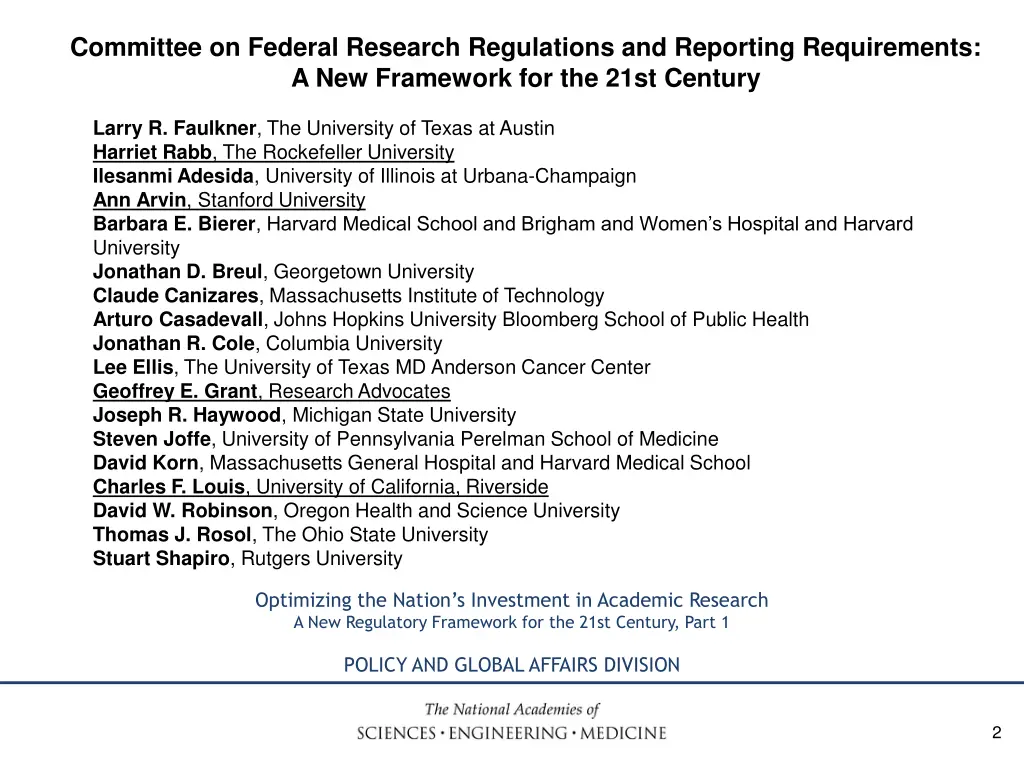 committee on federal research regulations