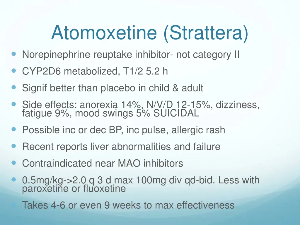 atomoxetine strattera norepinephrine reuptake