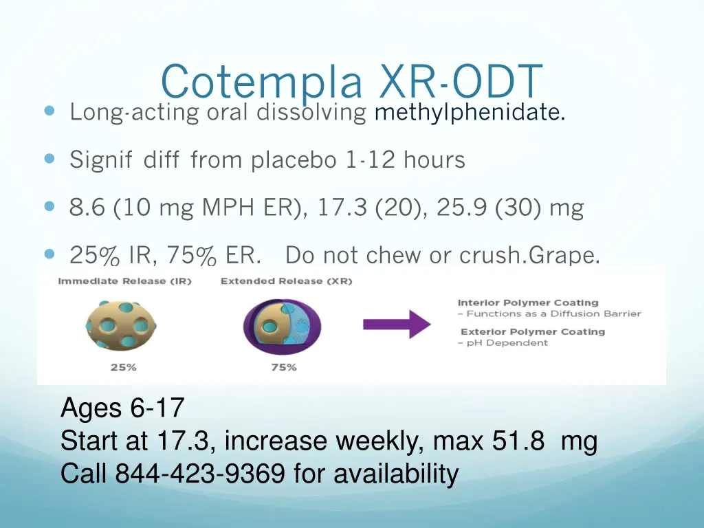 cotempla xr odt long acting oral dissolving