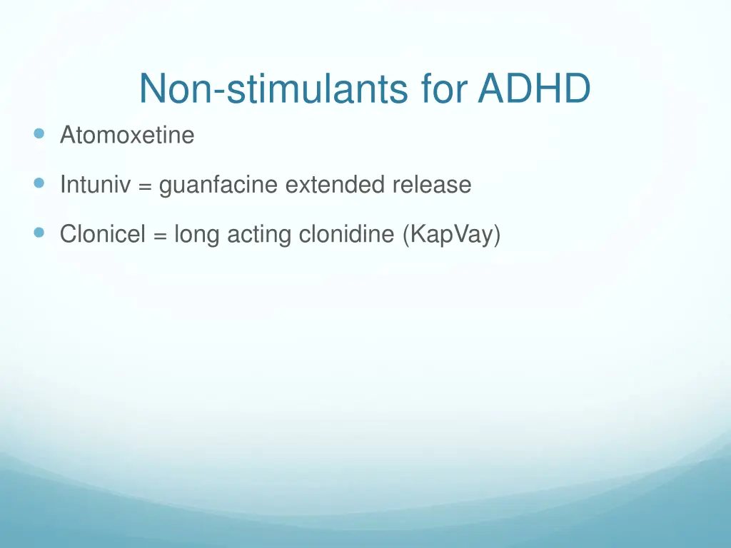 non stimulants for adhd atomoxetine