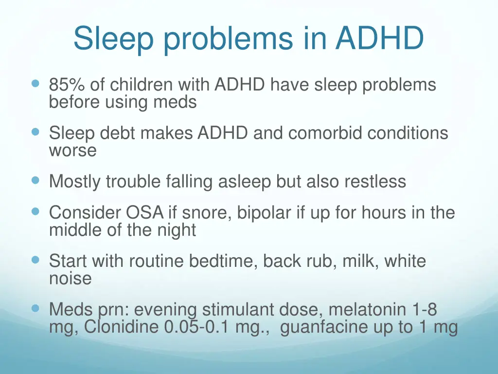 sleep problems in adhd