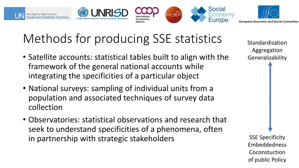 methods for producing sse statistics