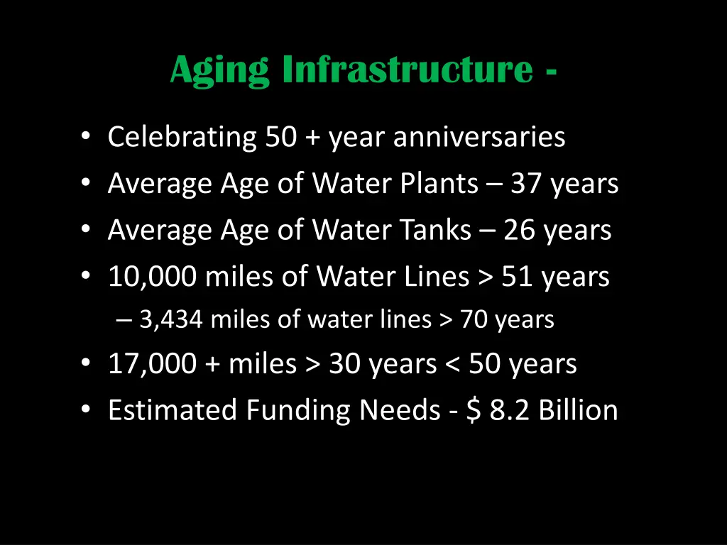 aging infrastructure