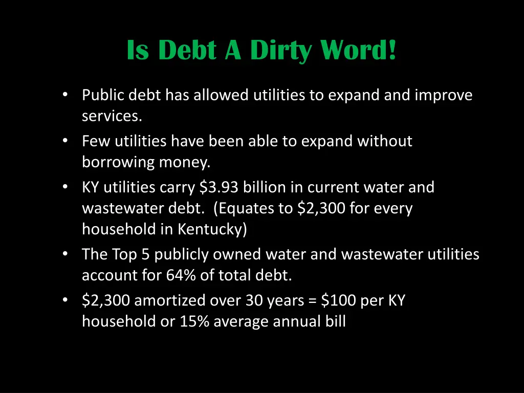 is debt a dirty word