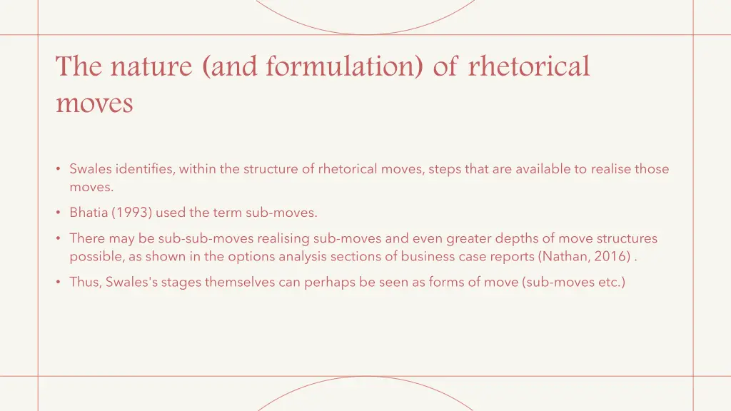 the nature and formulation of rhetorical moves 2