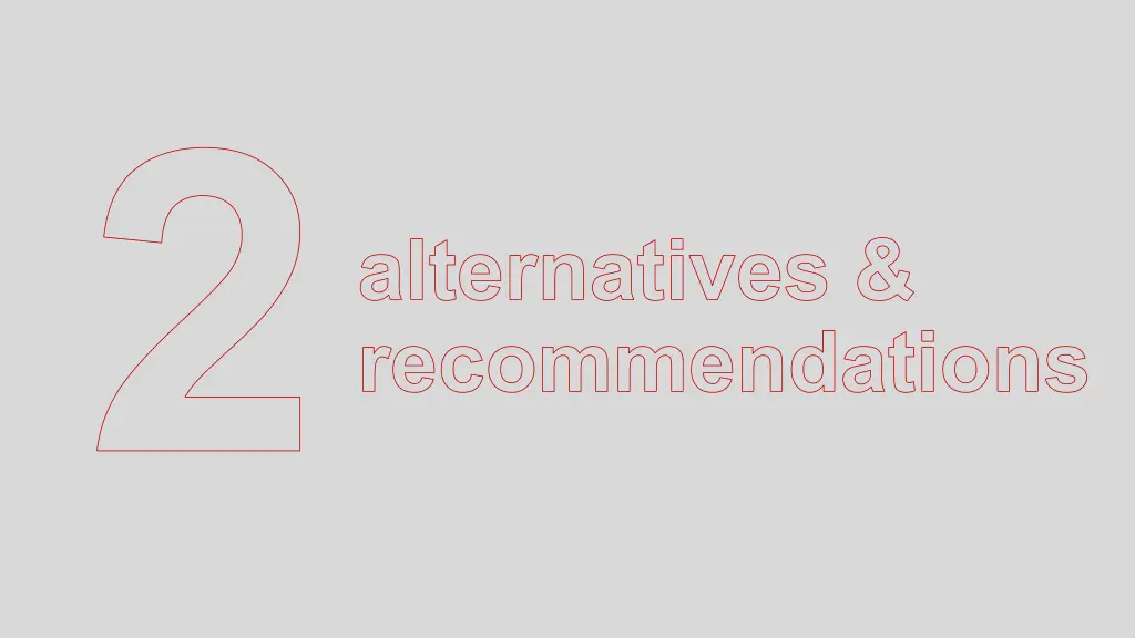 alternatives recommendations