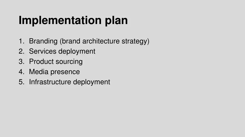 implementation plan