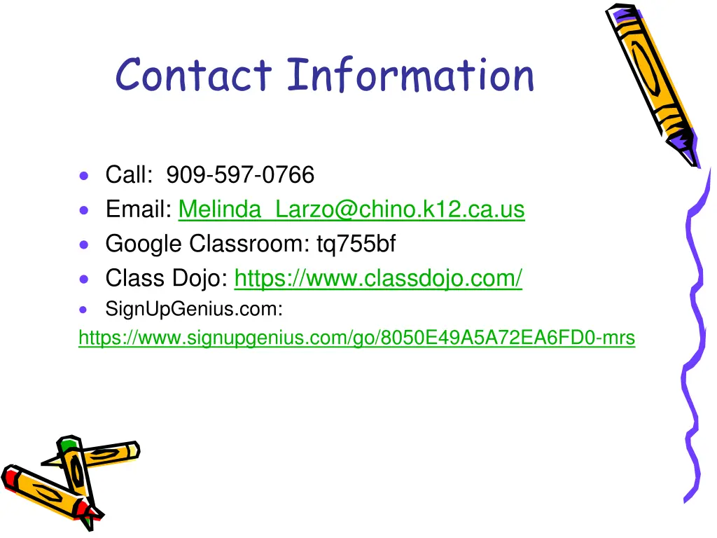 contact information