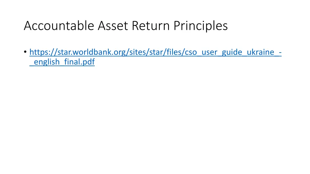 accountable asset return principles