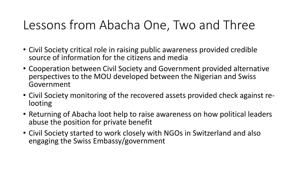 lessons from abacha one two and three