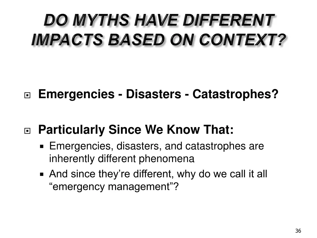 emergencies disasters catastrophes