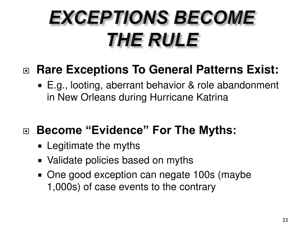 rare exceptions to general patterns exist