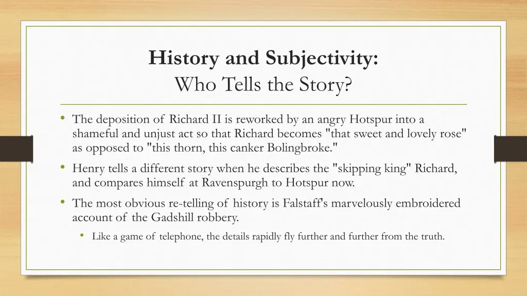 history and subjectivity who tells the story