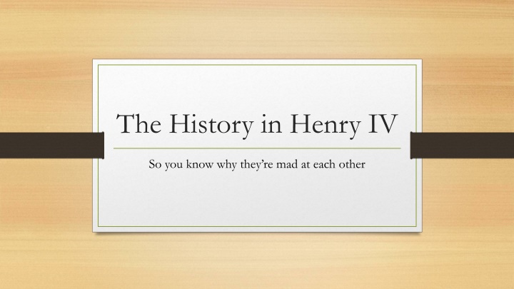 the history in henry iv