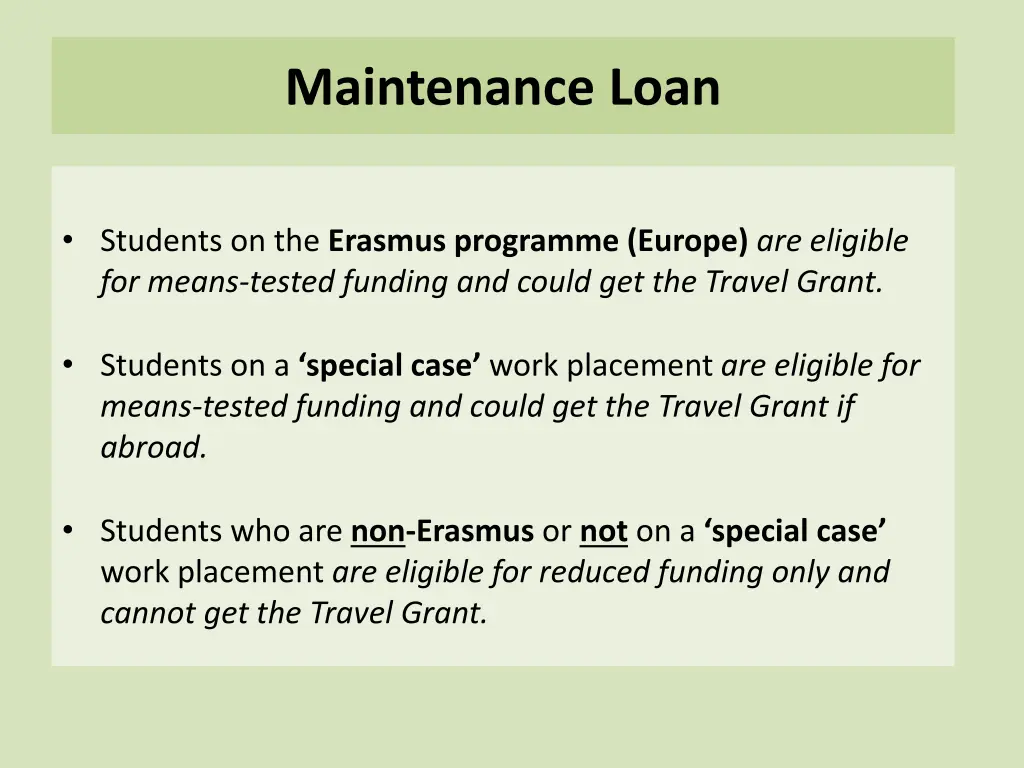 maintenance loan