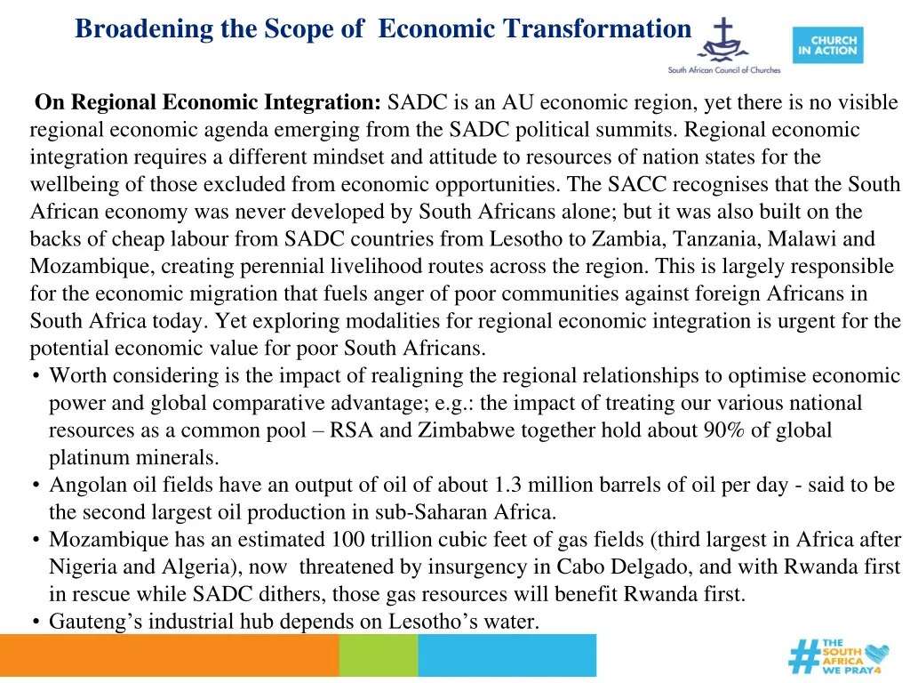 broadening the scope of economic transformation