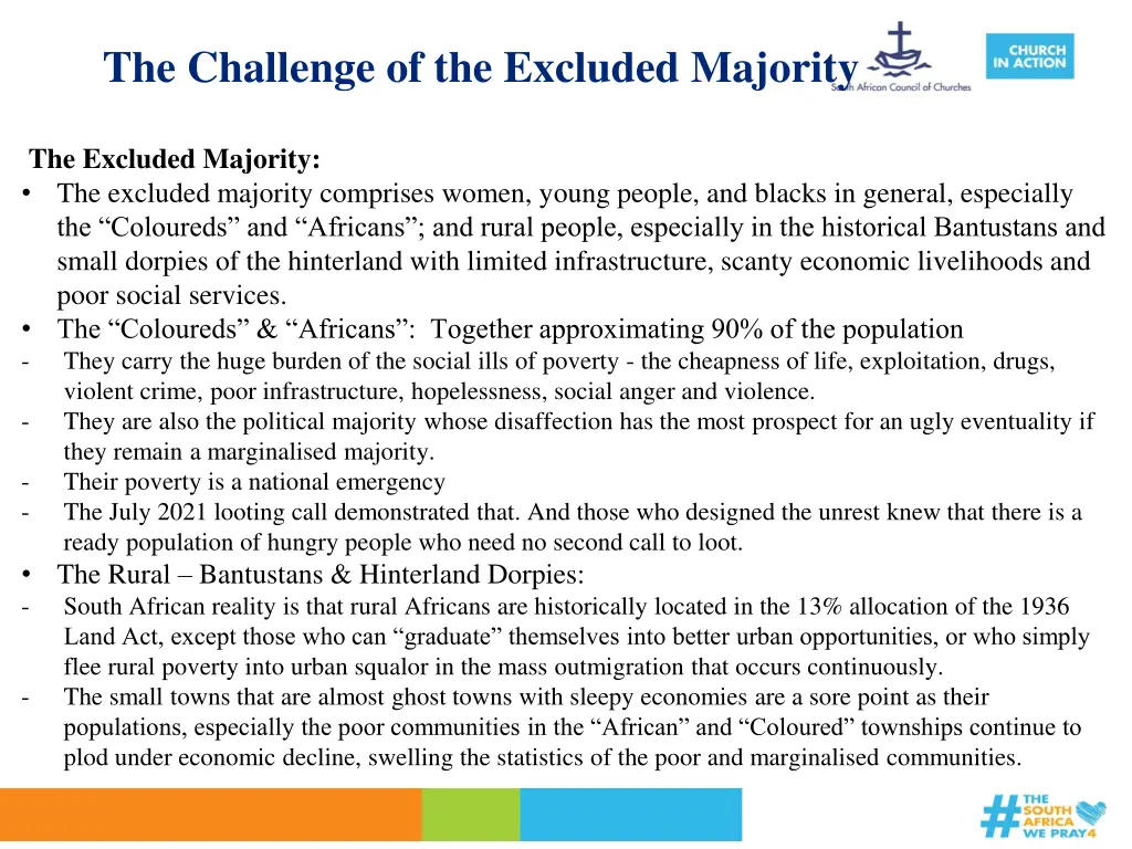 the challenge of the excluded majority