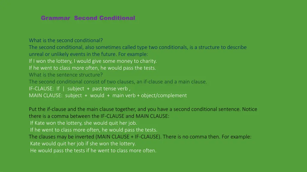 grammar second conditional