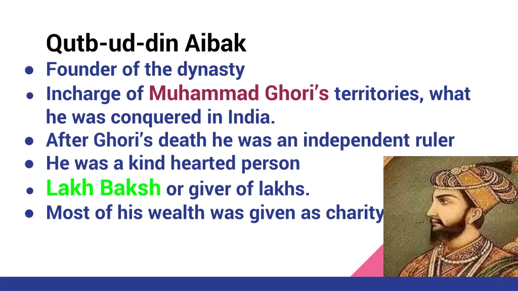 qutb ud din aibak founder of the dynasty incharge