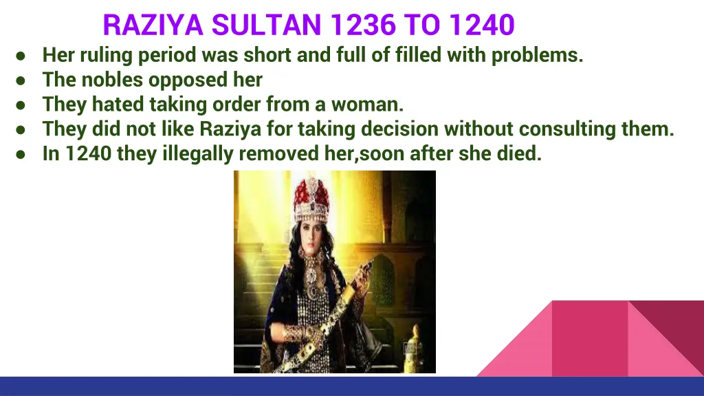 raziya sultan 1236 to 1240 her ruling period