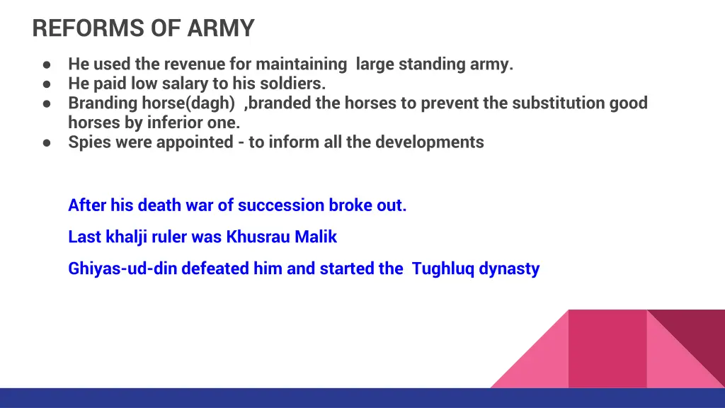 reforms of army