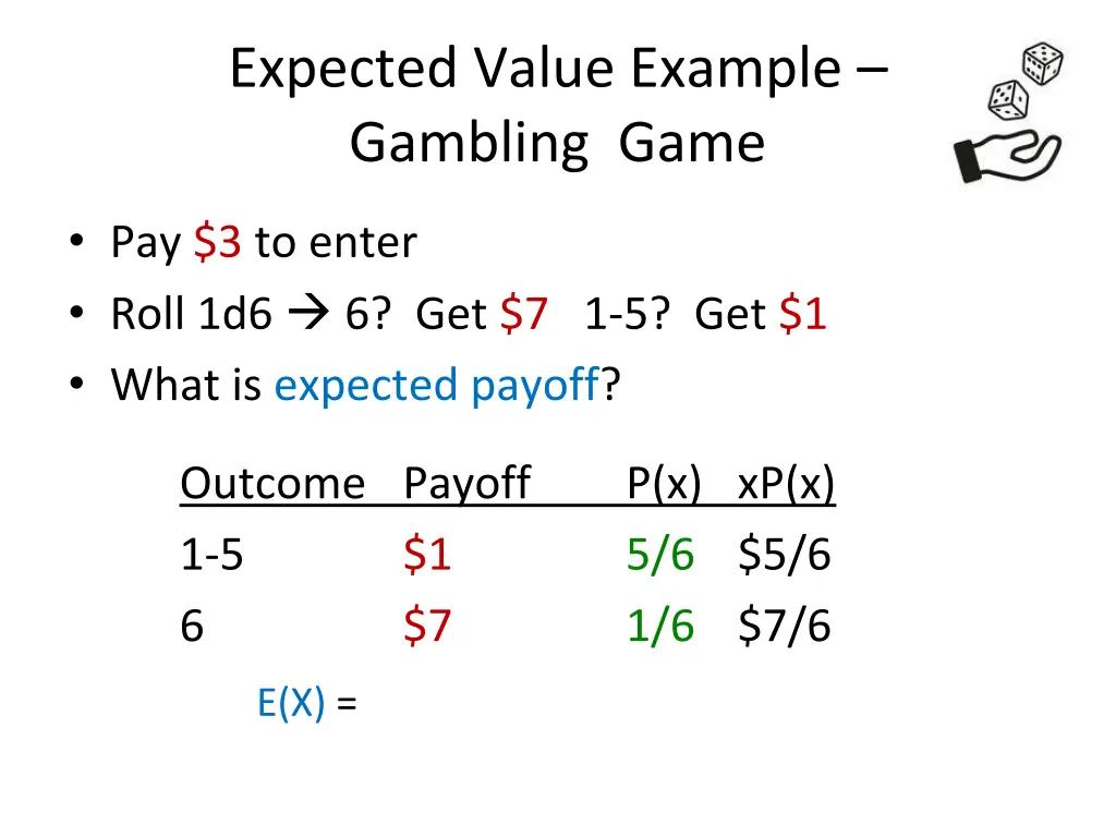 expected value example gambling game 1